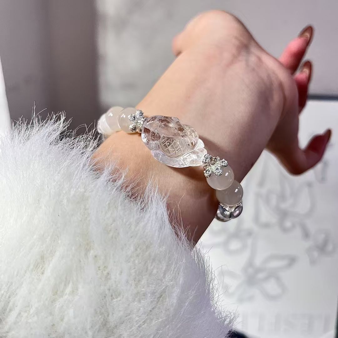 White Moonstone & Faceted Clear Quartz (CU04)