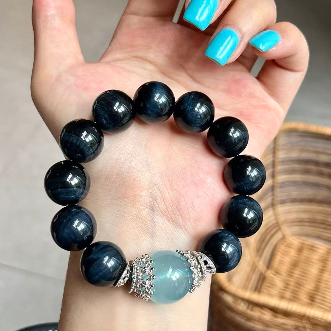 Premium - Blue Obsidian & Aquamarine (X08)