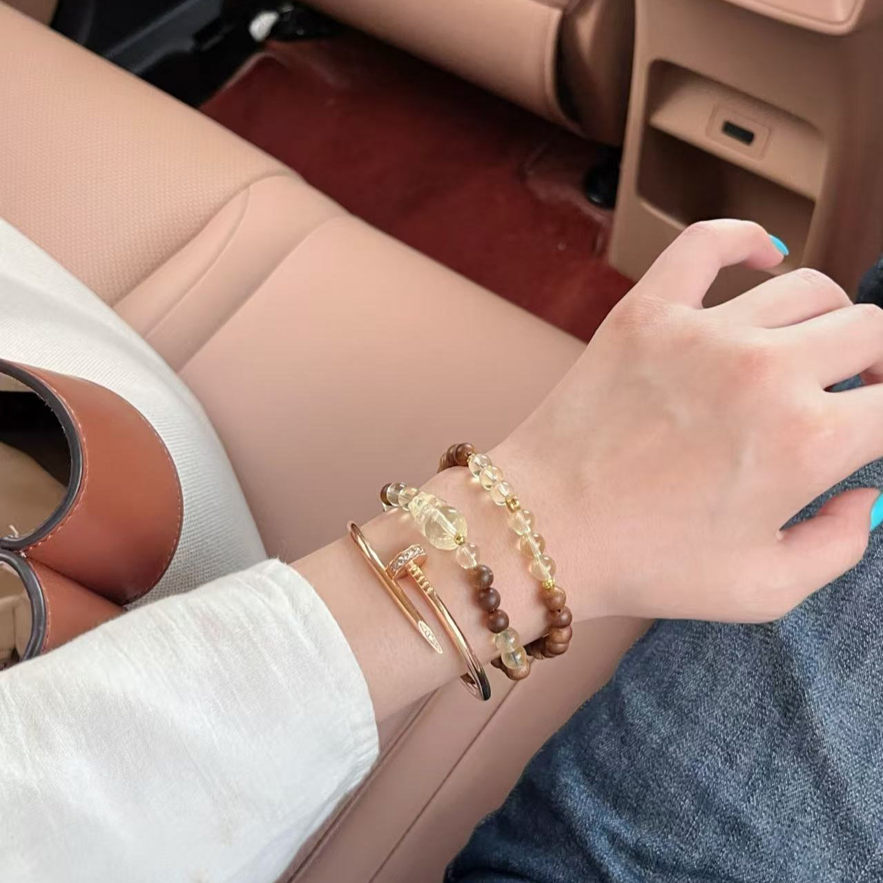 Citrine & Agarwood Pixiu Double Wrap Bracelet (BAC1061)