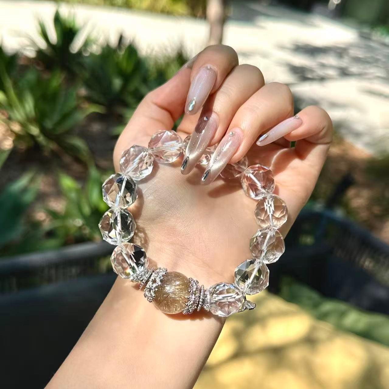 Premium - Faceted Clear Quartz & Cross-Star Rutilated Quartz (X01)