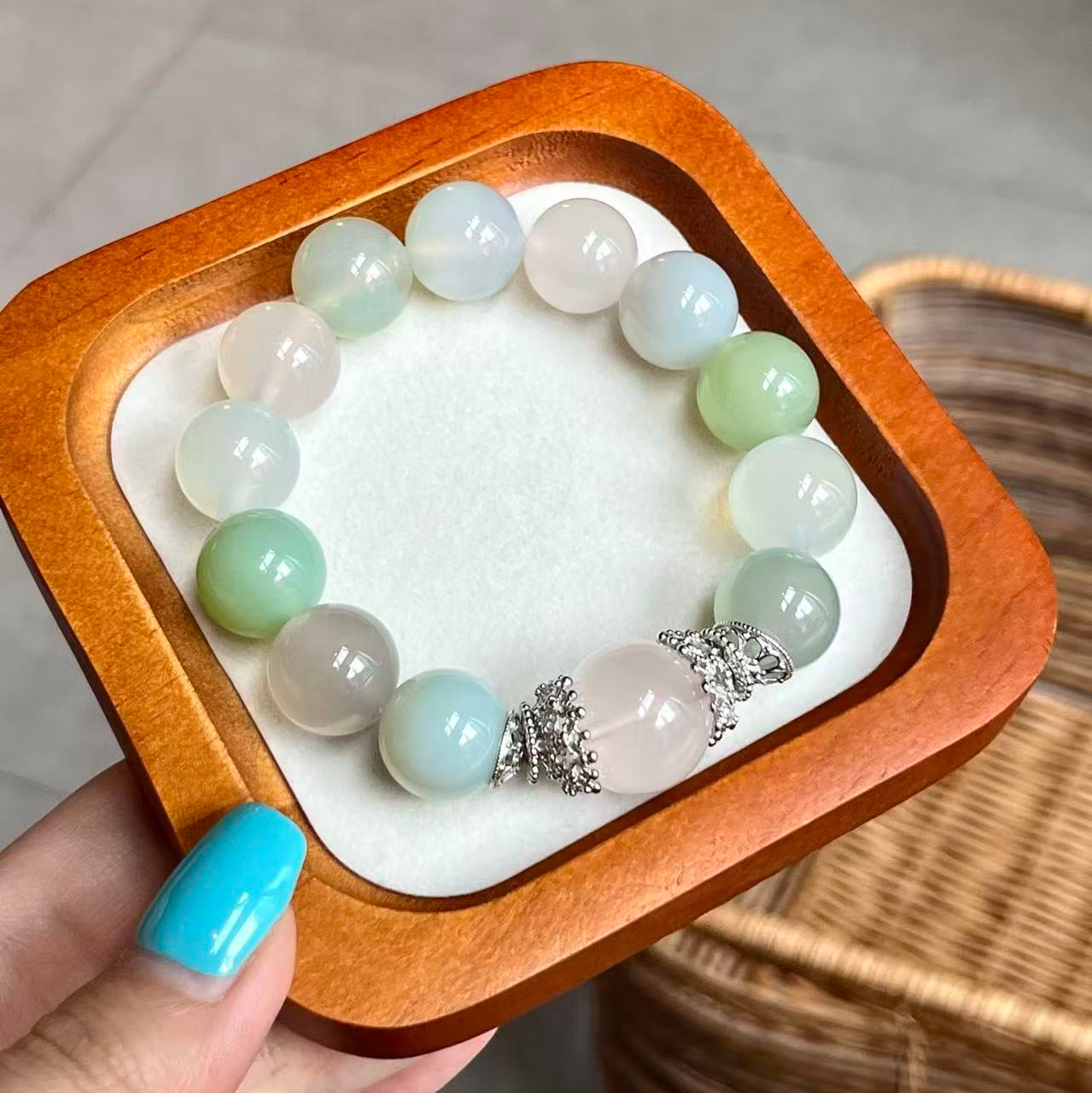 Premium - Icy Pink Quartz & Candy Agate Beads (X15)