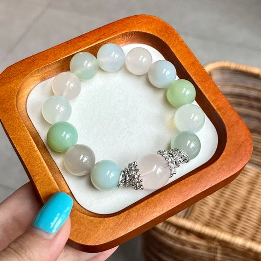 Premium - Icy Pink Quartz & Candy Agate Beads (X15)