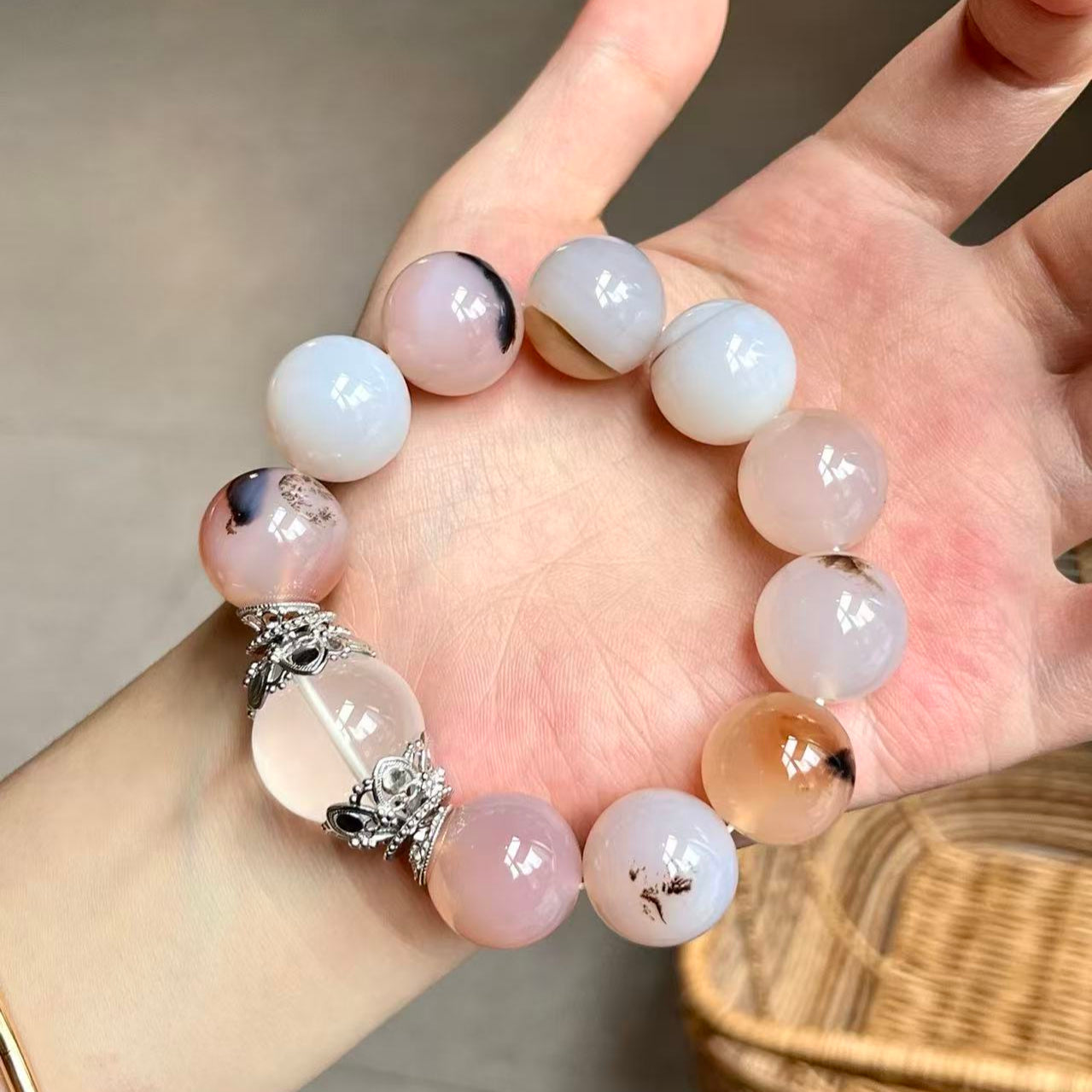 Premium - Ink Algae Agate & White Milky Quartz (X16)