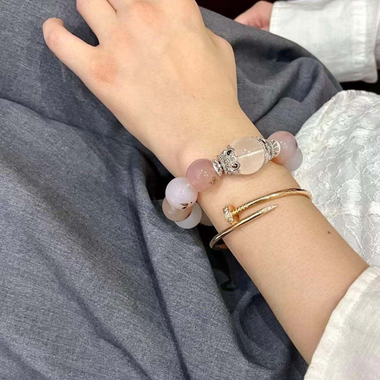 Premium - Ink Algae Agate & White Milky Quartz (X16)