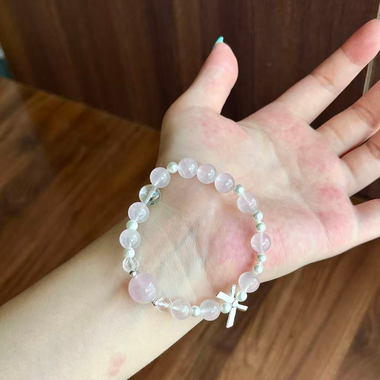 Rose Quartz & Green Phantom & Shell Pearl & Clear Quartz (BAC827)