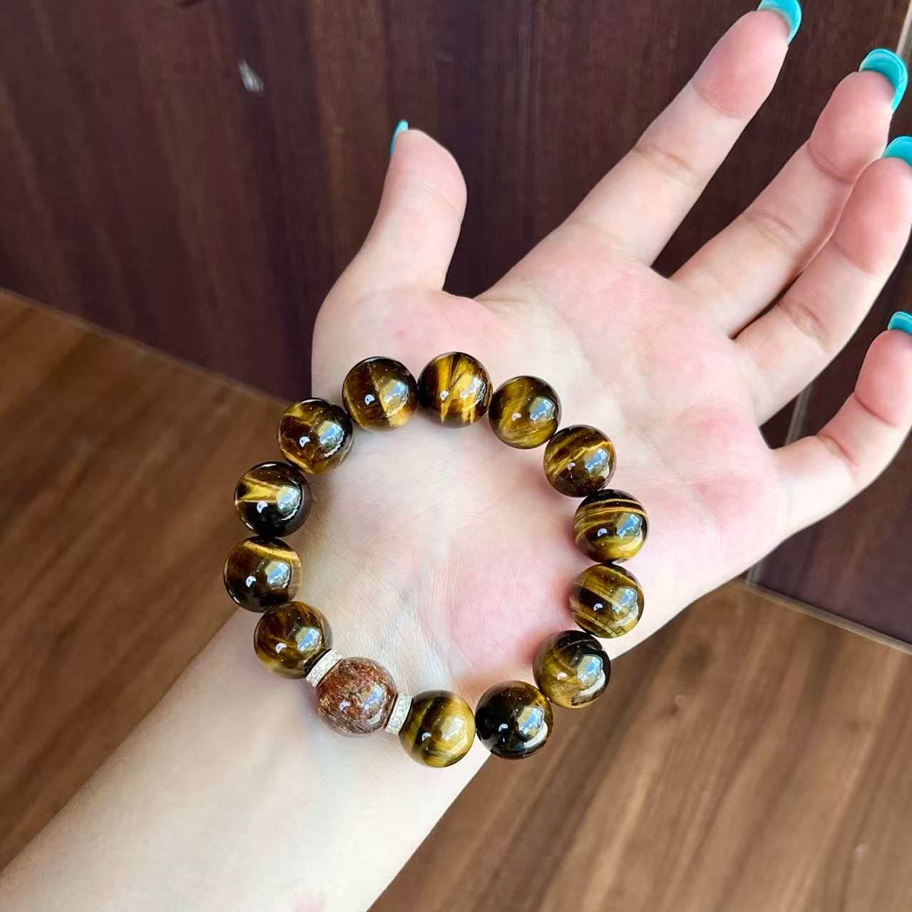 Yellow Tiger's Eye & Black Golden Super Seven (BAC962)