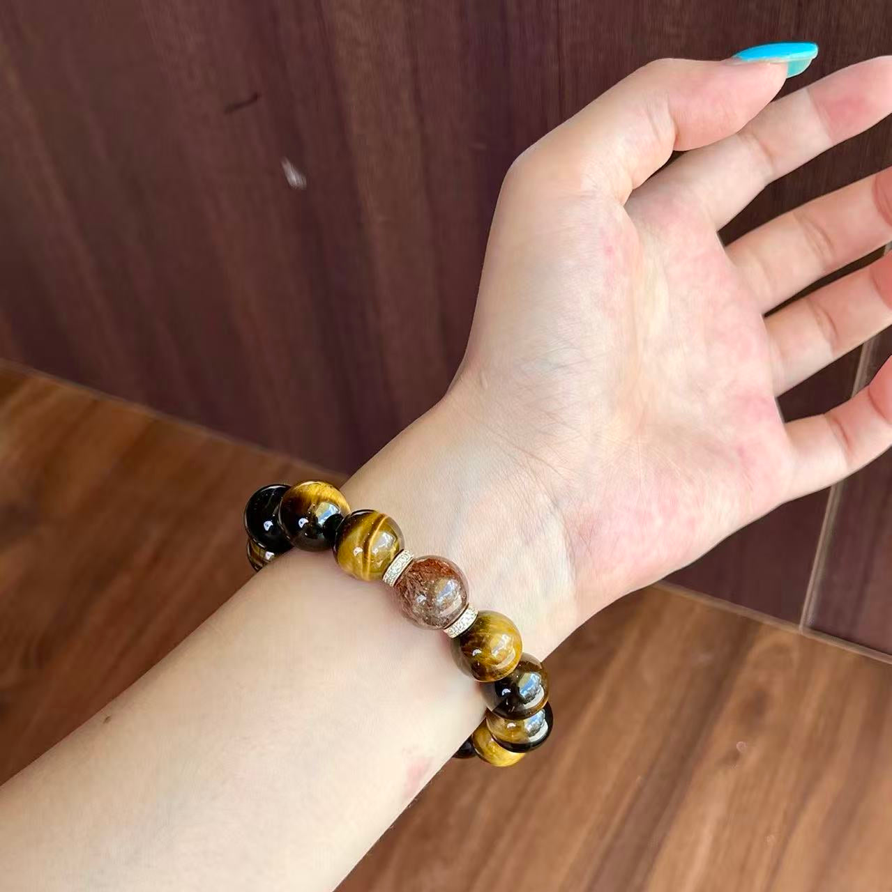 Yellow Tiger's Eye & Black Golden Super Seven (BAC962)