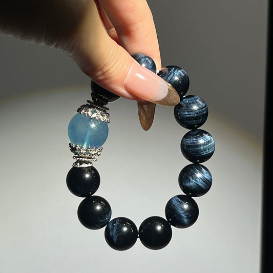 Premium - Blue Obsidian & Aquamarine (X08)