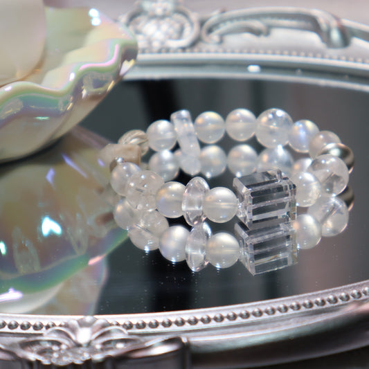 Blue Moonstone & Snowflake Phantom Quartz (GCU07)