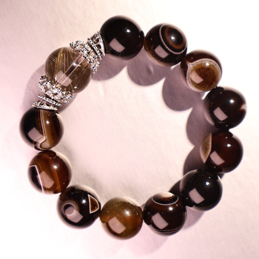 Premium - Wealth Keeper Agate & Cross-Star Rutilated Quartz (X05)