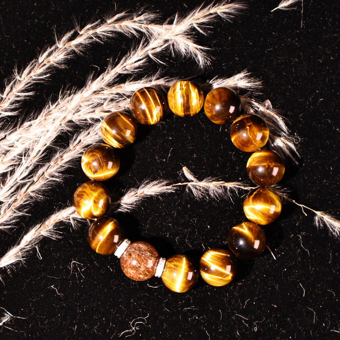 Yellow Tiger's Eye & Black Golden Super Seven (BAC962)
