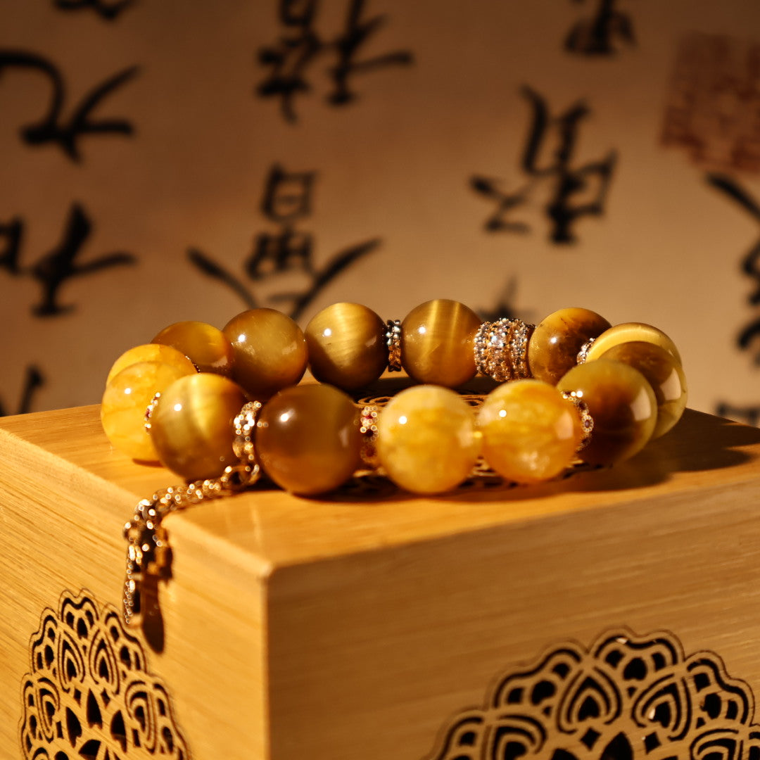 Golden Tiger’s Eye & Yellow Chlorite Inclusions (BAC739)