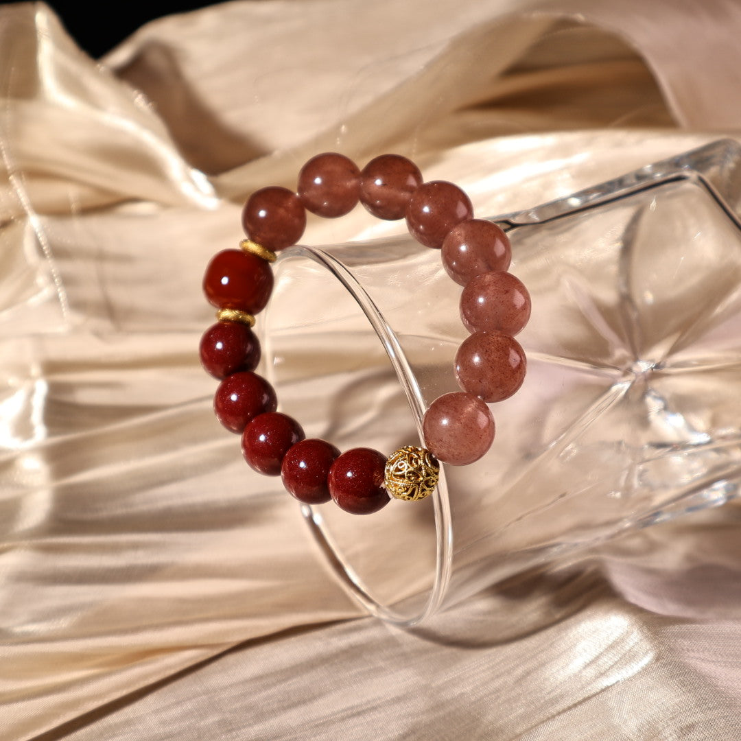 Strawberry Quartz & Cinnabar (CJ06)