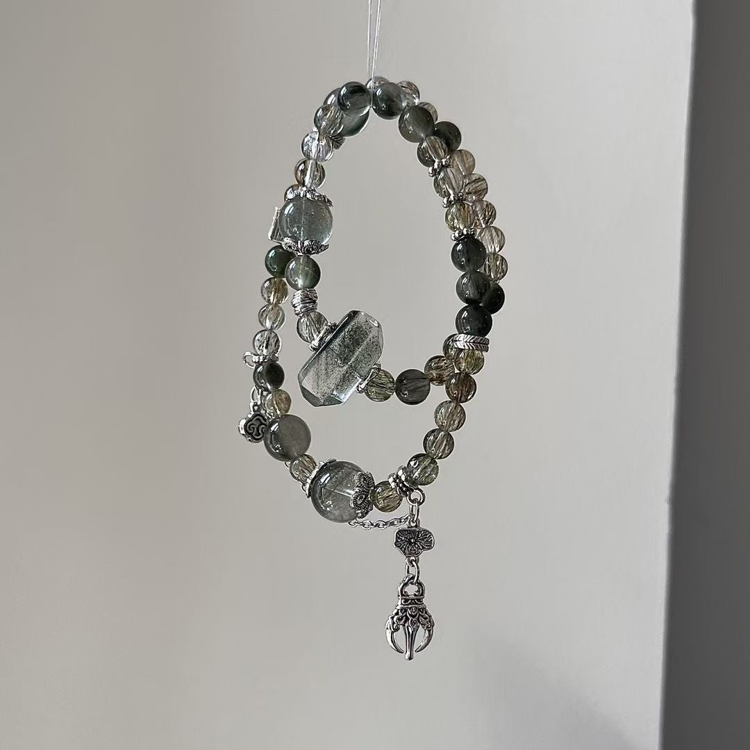 Double Wrap - Green Phantom Quartz & Green Rutilated Quartz (CU02)