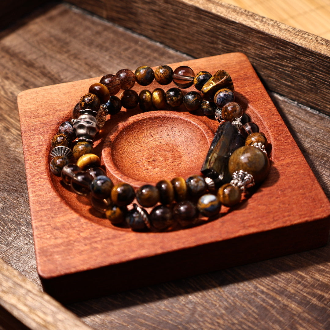 Pietersite & Black Golden Super Seven & Tiger’s Eye & Smoky Quartz (GCU02)
