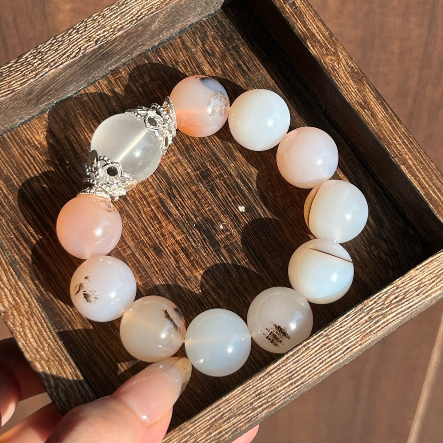 Premium - Ink Algae Agate & White Milky Quartz (X16)