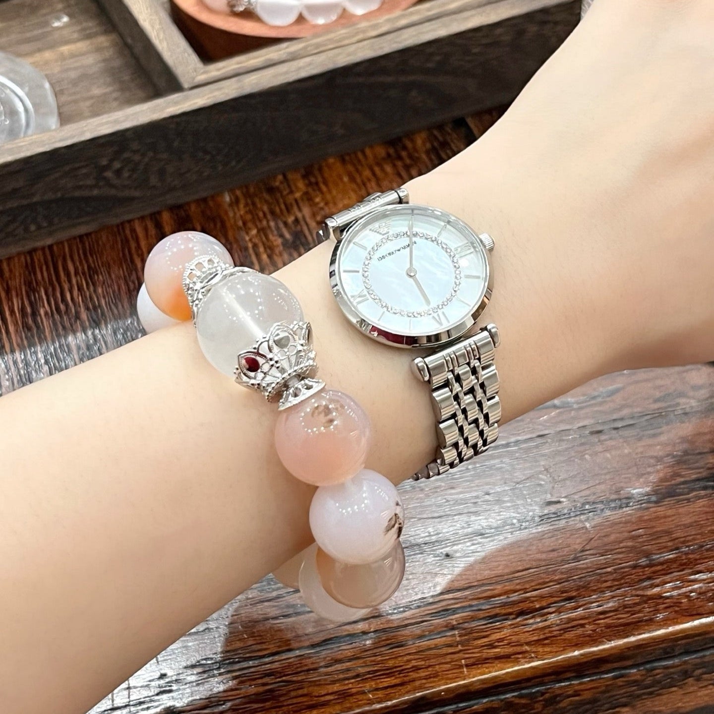 Premium - Ink Algae Agate & White Milky Quartz (X16)