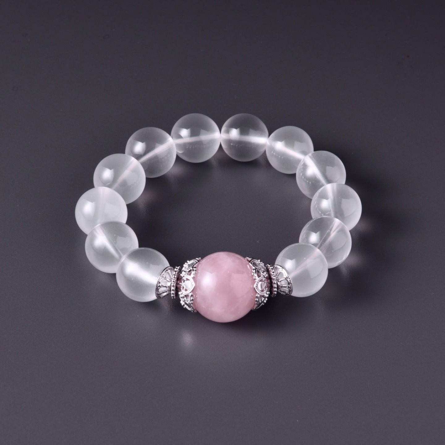 White Milky Rabbit Hair Quartz  & Rose Quartz (X02)