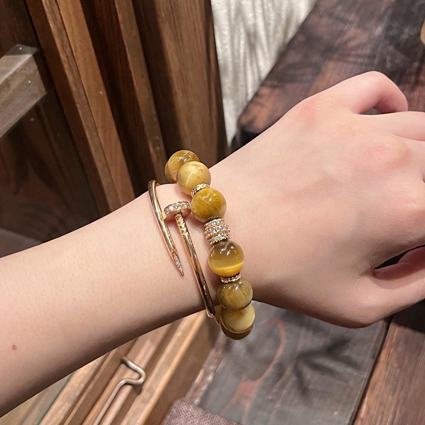 Golden Tiger’s Eye & Yellow Chlorite Inclusions (BAC739)