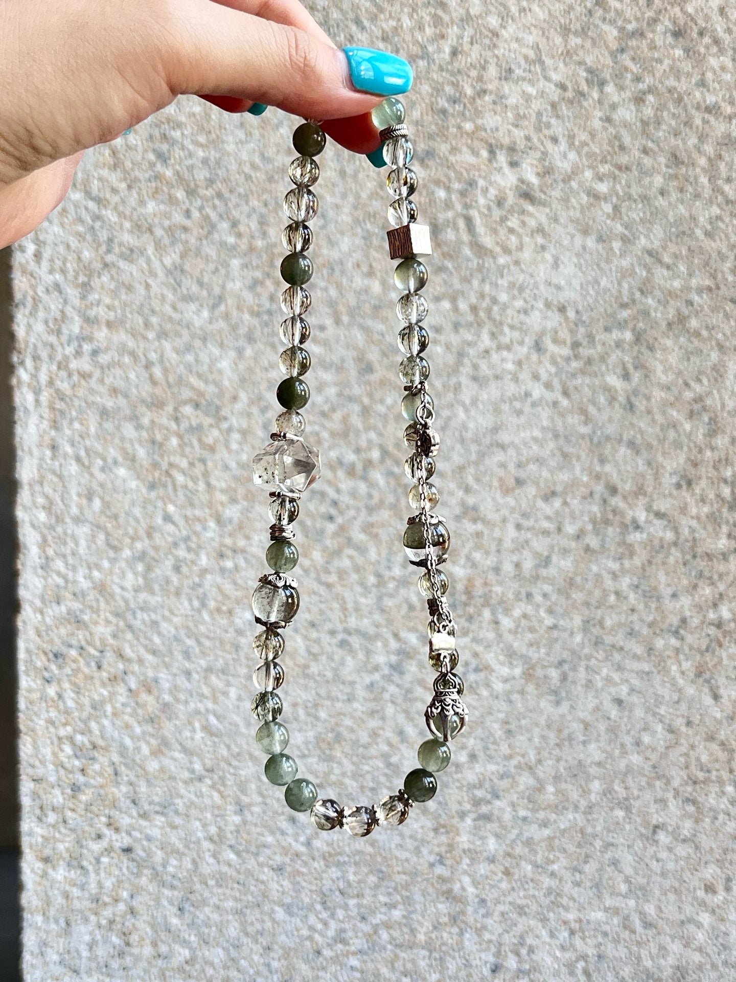 Double Wrap - Green Phantom Quartz & Green Rutilated Quartz (CU02)
