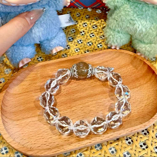 Premium - Faceted Clear Quartz & Cross-Star Rutilated Quartz (X01)