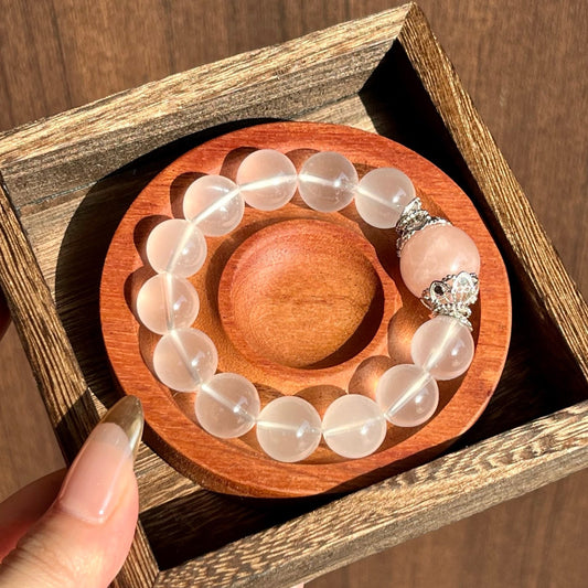 White Milky Rabbit Hair Quartz  & Rose Quartz (X02)