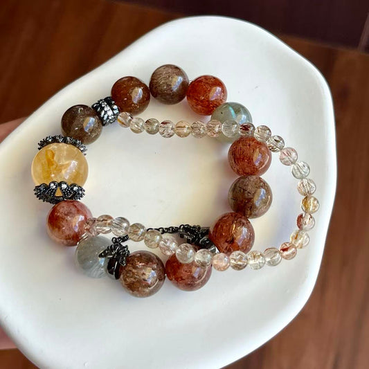 Double Wrap - Black Gold Super, Yellow Bloom & Gray Moonstone (BAC671)