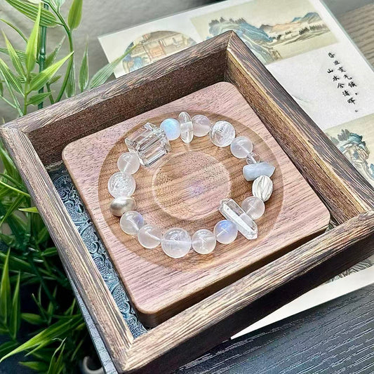 Blue Moonstone & Snowflake Phantom Quartz (GCU07)