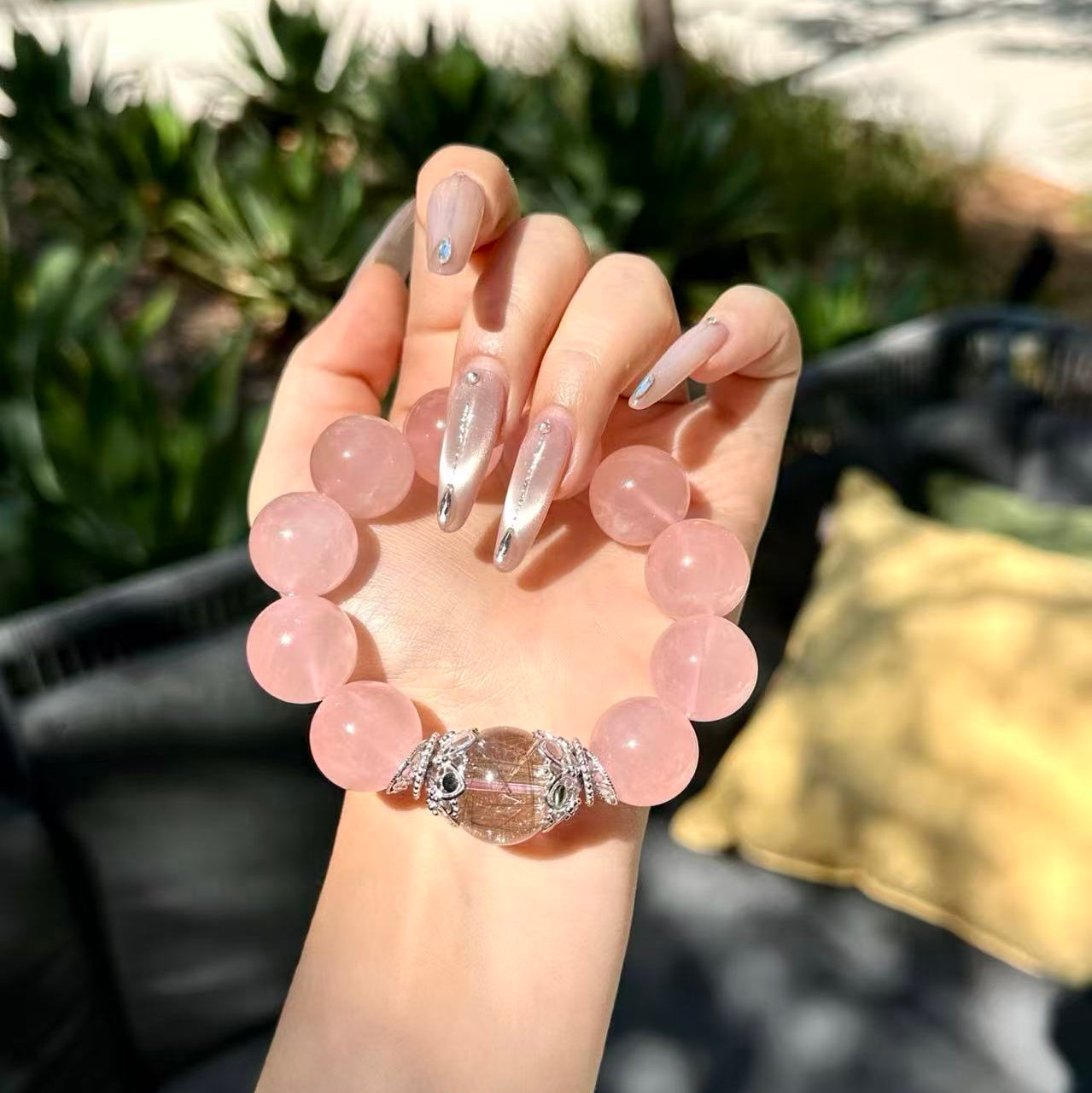 Premium - Rose Quartz & Cross-Star Rutile Quartz (X09)