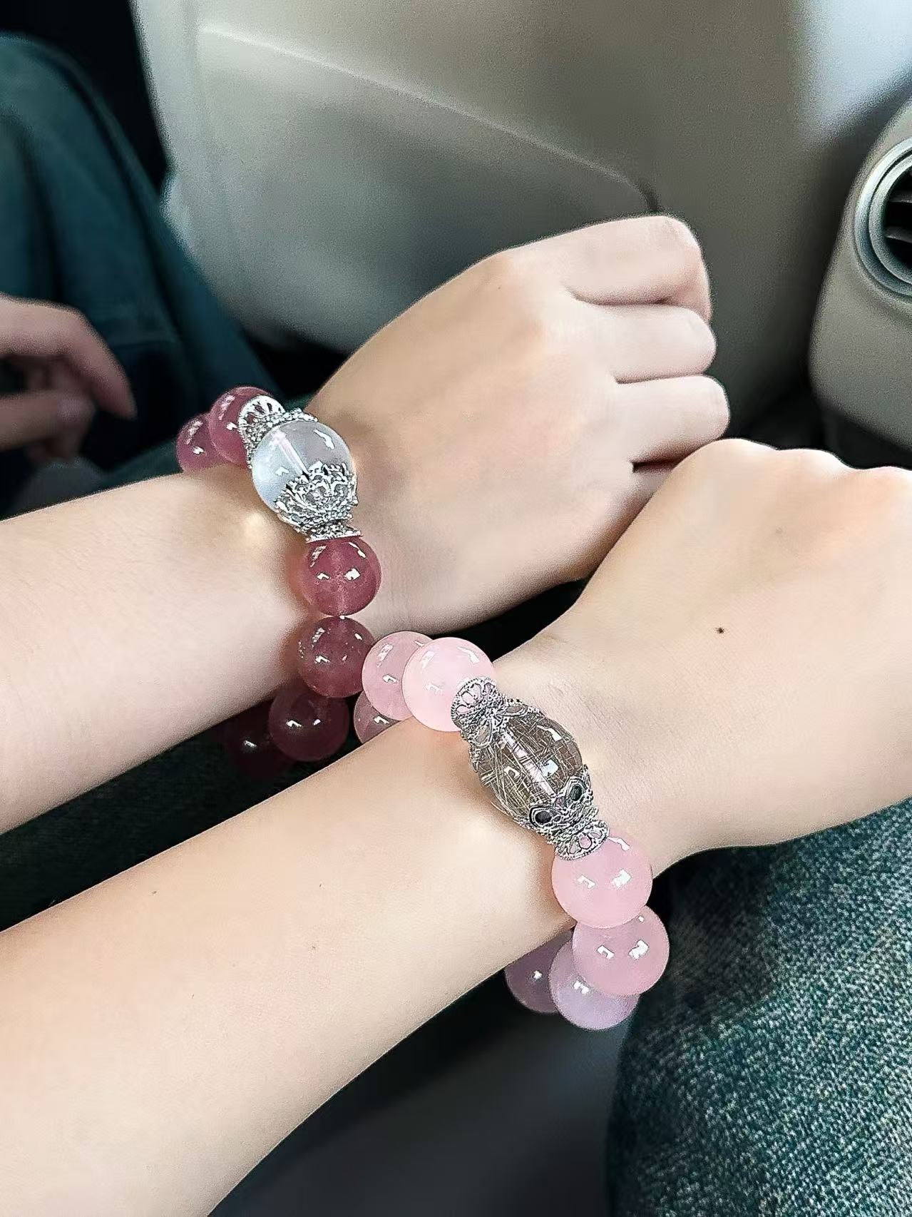 Premium - Rose Quartz & Cross-Star Rutile Quartz (X09)