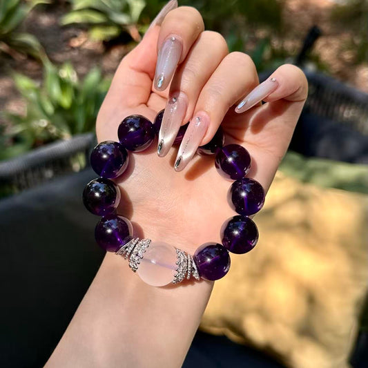 Premium - Brazilian Amethyst & White Milky Quartz (X10)