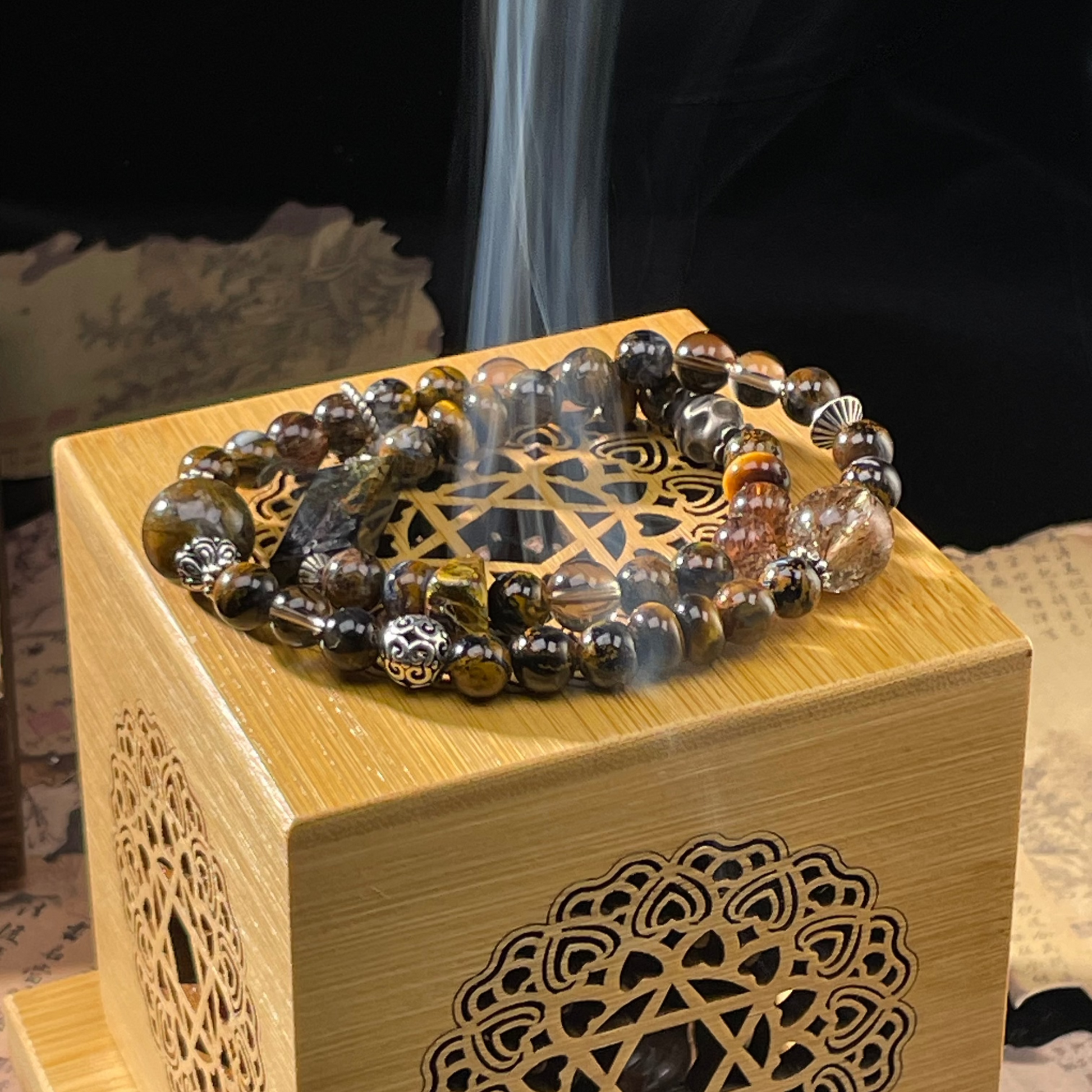 Pietersite & Black Golden Super Seven & Tiger's Eye & Smoky