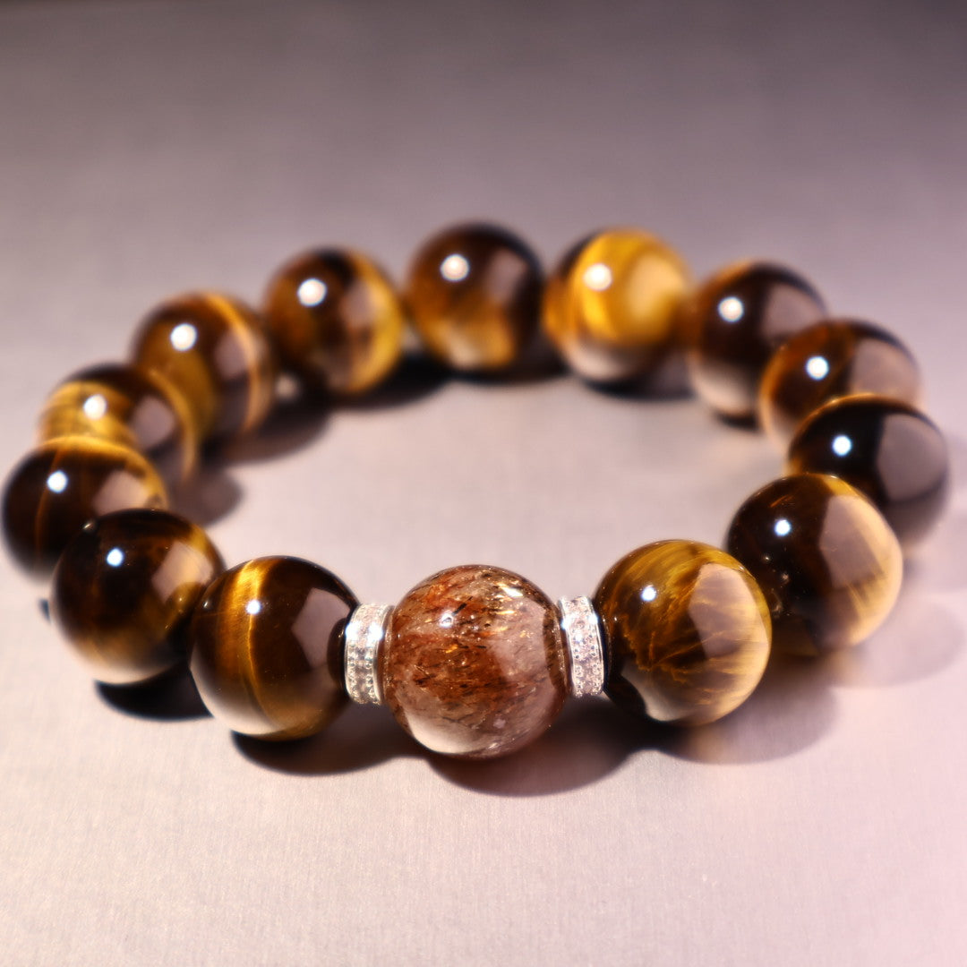 Yellow Tiger's Eye & Black Golden Super Seven (BAC962)