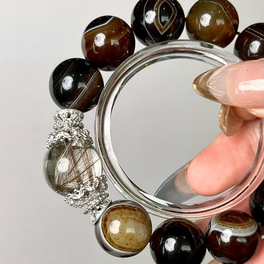 Premium - Wealth Keeper Agate & Cross-Star Rutilated Quartz (X05)